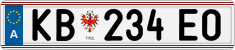 License plate of Austria, Regular plates