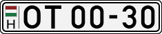 license plates of Hungary, Oldtimers (1990)