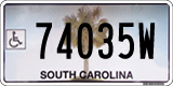 South Carolina, Vehicles for disabled persons (123456W)