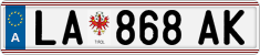 License plate of Austria, Regular plates