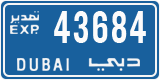 License plate of the UAE, Dubai, Export transit plates
