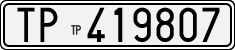 License plate of Italy, Cars (1927 year series)