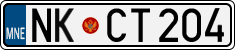 License plate of Montenegro, Cars