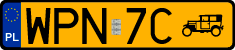 License plates of Poland, Oldtimers