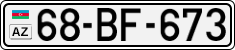 License plate of Azerbaijan, Cars