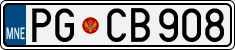 License plate of Montenegro, Cars