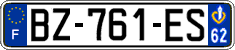 French license plate, SIV (ordinary)