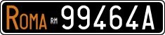 License plate of Italy, Cars (1927 year series)