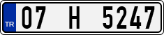 License plate of Turkey, Regular plates