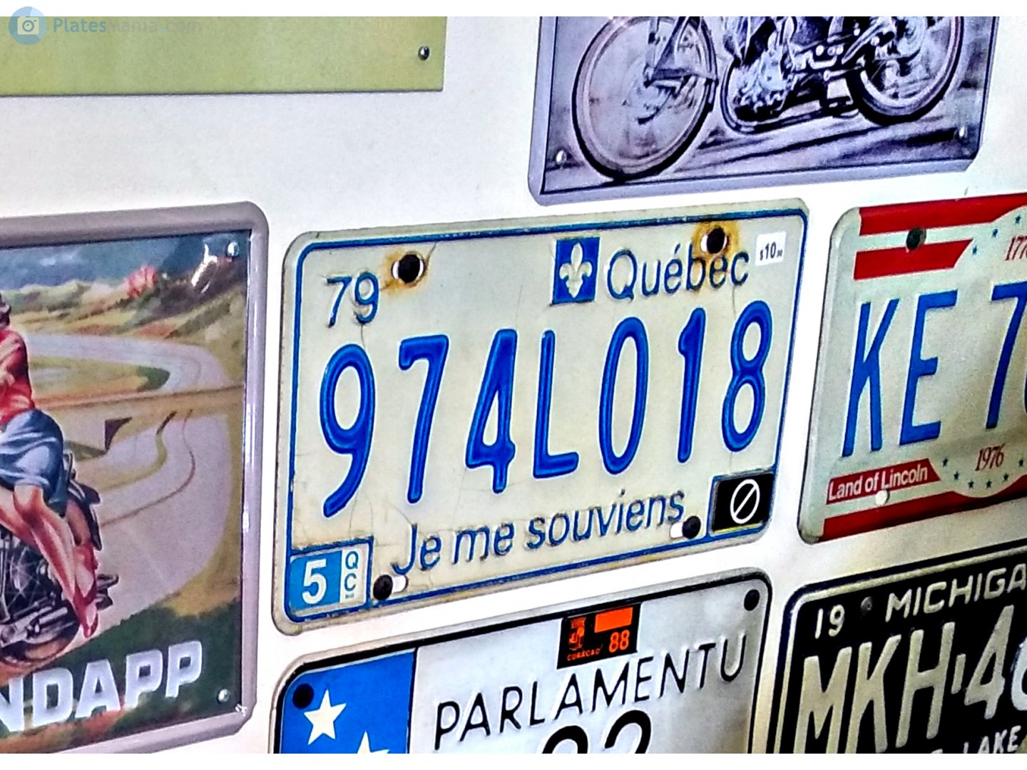 974L018, License plate without vehicle 