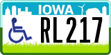 Iowa, Vehicles for disabled persons (XXXXX)