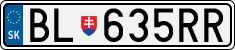 License plate of Slovakia, Cars