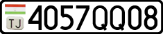 License plate of Tajikistan, Private owners (2009)
