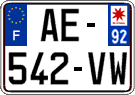 French license plate, SIV (ordinary)