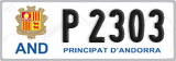 License plate of Andorra, Cars (A 1234)