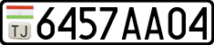 License plate of Tajikistan, Private owners (2009)