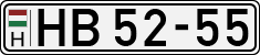 license plates of Hungary, Army (1990)