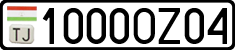 License plate of Tajikistan, Private owners (2009)