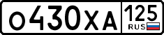 License plate Russia, Cars