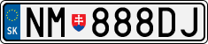 License plate of Slovakia, Cars