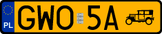 License plates of Poland, Oldtimers
