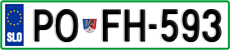 License plate of Slovenia, Cars