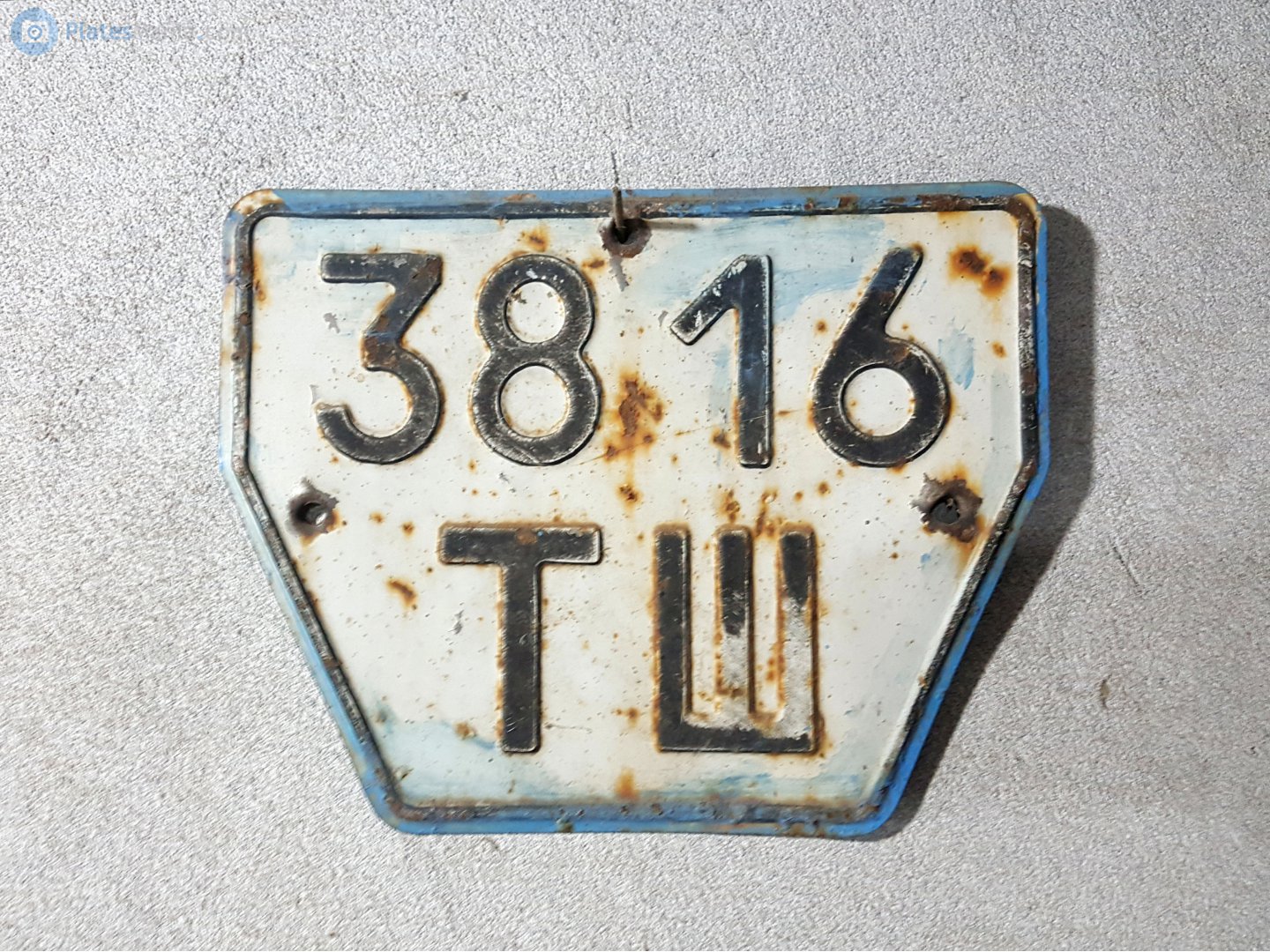 3816 ТШ, License plate without vehicle 