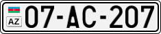 License plate of Azerbaijan, Cars