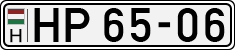 license plates of Hungary, Army (1990)