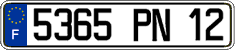 French license plate, FNI