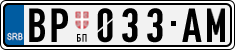 License plate of Serbia, Cars