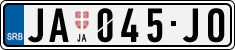 License plate of Serbia, Cars