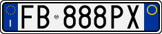 License plate of Italy, Cars (1994 year series)