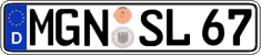 German license plate, Regular plates