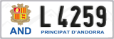 License plate of Andorra, Cars (A 1234)