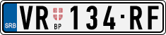 License plate of Serbia, Cars