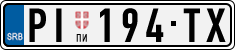 License plate of Serbia, Cars