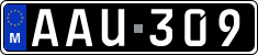 License plate of Malta, Oldtimers (ABC 123)