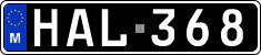 License plate of Malta, Oldtimers (ABC 123)