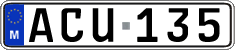 License plate of Malta, Regular plates (ABC 123)