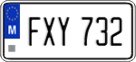 License plate of Malta, Regular plates (ABC 123)