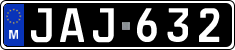 License plate of Malta, Oldtimers (ABC 123)
