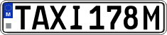 License plate of Malta, Taxi (TAXI 123A)