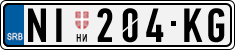 License plate of Serbia, Cars