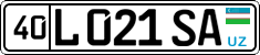 License plate of Uzbekistan, Private owners
