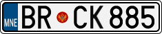 License plate of Montenegro, Cars