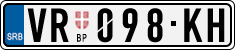 License plate of Serbia, Cars