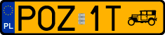 License plates of Poland, Oldtimers