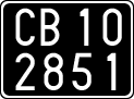 License plate of Italy, Cars (1927 year series)