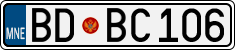 License plate of Montenegro, Cars